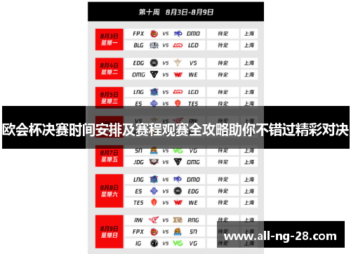 欧会杯决赛时间安排及赛程观赛全攻略助你不错过精彩对决 欧会杯决赛时间安排及赛程观赛全攻略助你不错过精彩对决